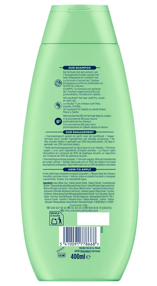 Schauma Shampoo 7 Kruiden Normaal tot Vet Haar (400 ml)