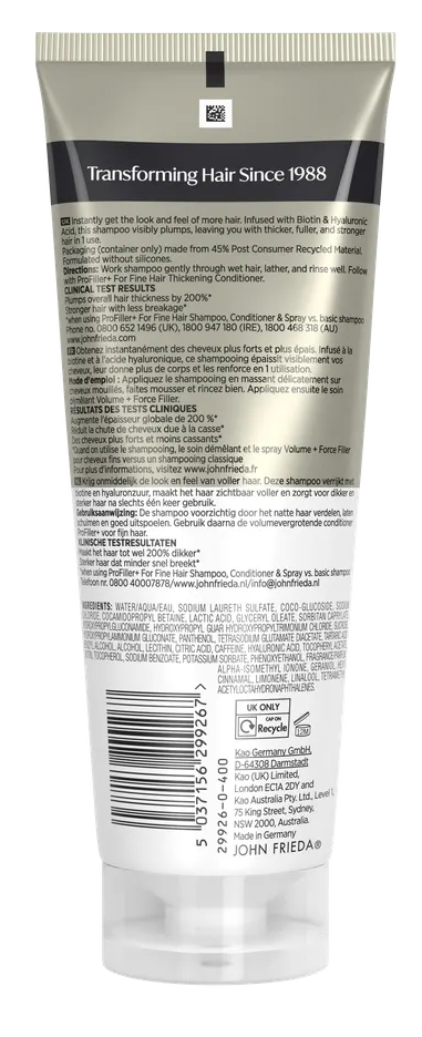 John Frieda Pro Filler+ Thickening Shampoo (250 ml)