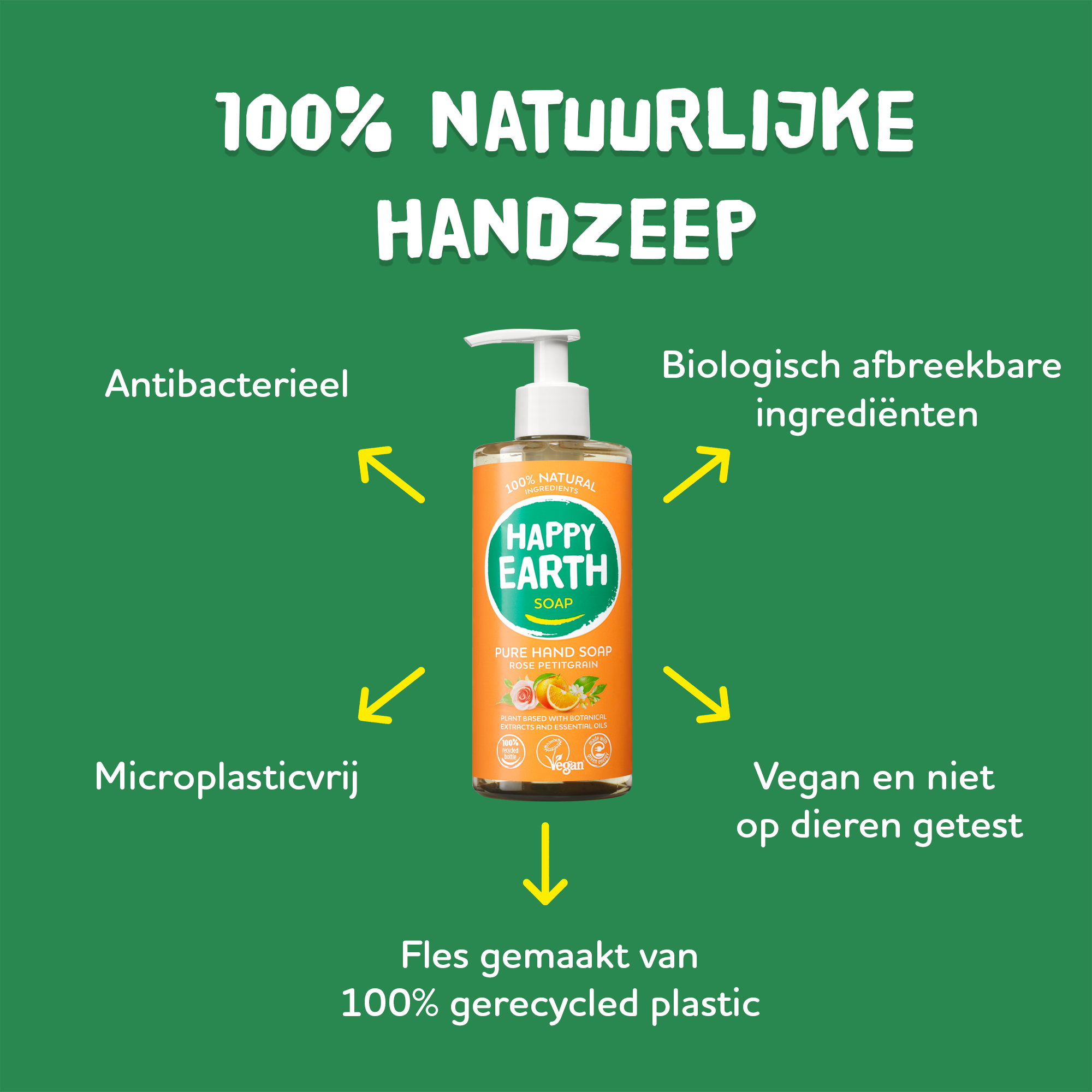 Happy Earth Pure Handzeep Rose (300 ml) - image 2