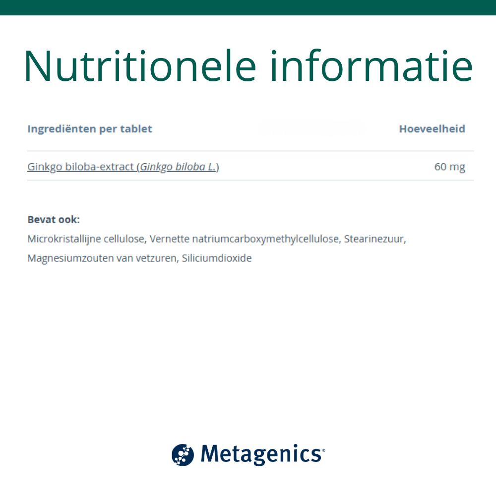 Metagenics Ginkgo Biloba (90 tabletten) - image 4