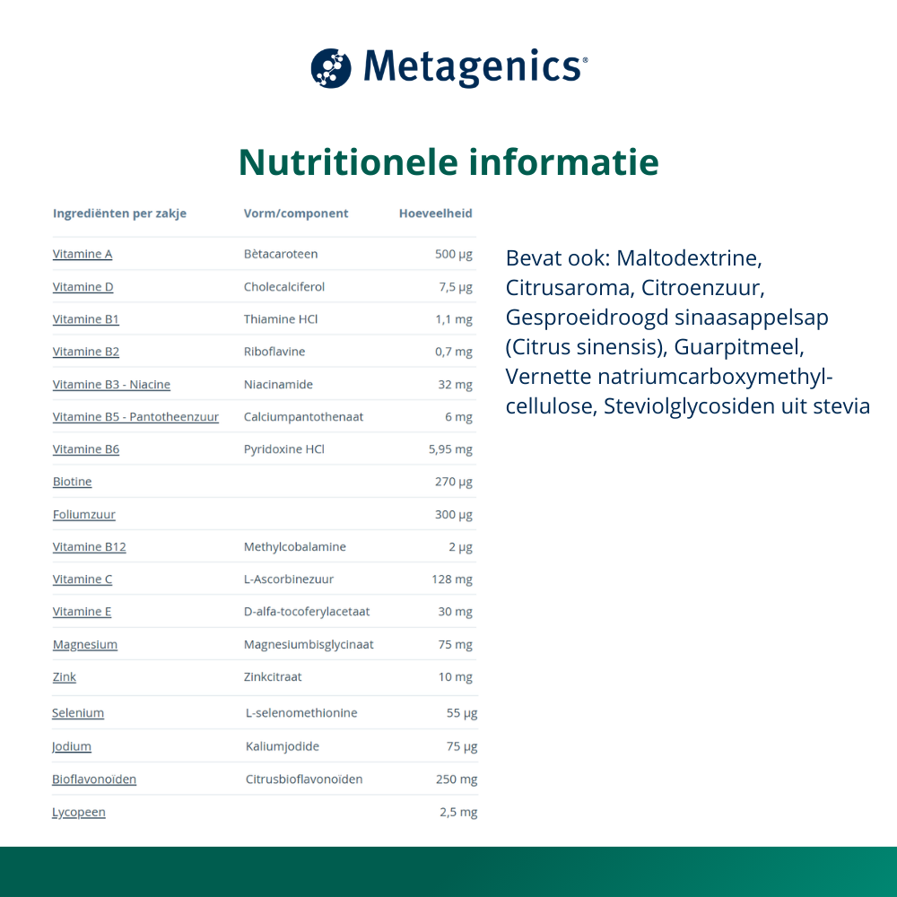 Metagenics MultiGenics Femina (30 zakjes) - image 4