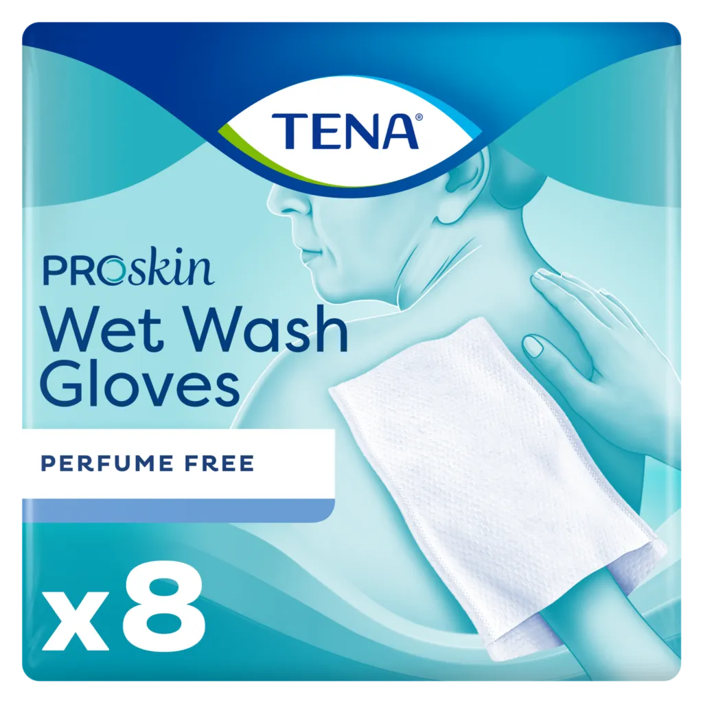 Tena Wet Wash Glove No Perfume 8 (8 stuks)