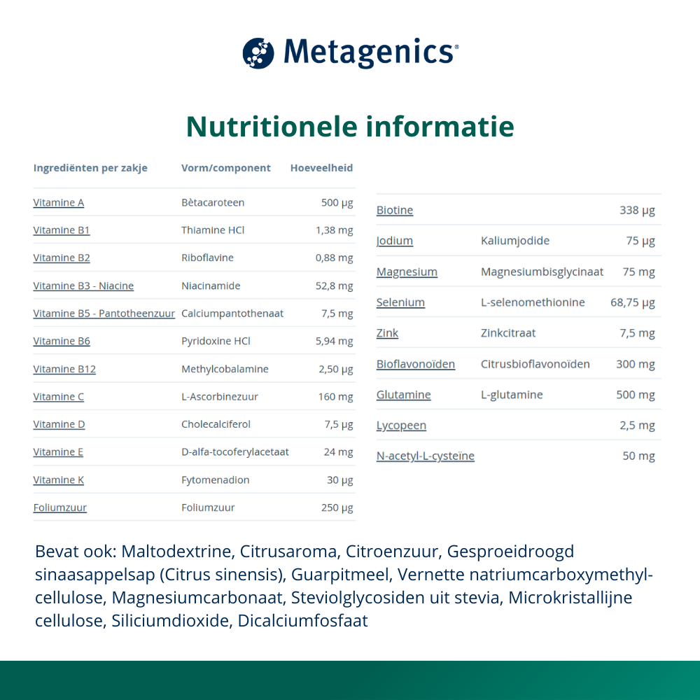 Metagenics MultiGenics Ado NF (30 zakjes) - image 4