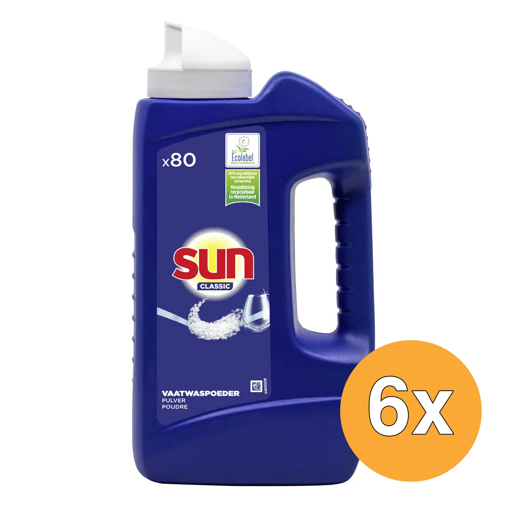 6x Sun Vaatwaspoeder Classic (1368 gr)