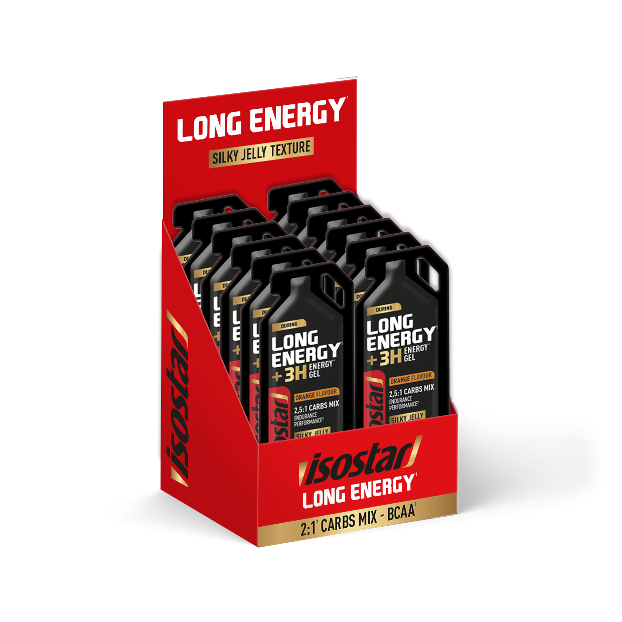 12x Isostar Long Energy +3H Gel Orange (12 x 40 gr)