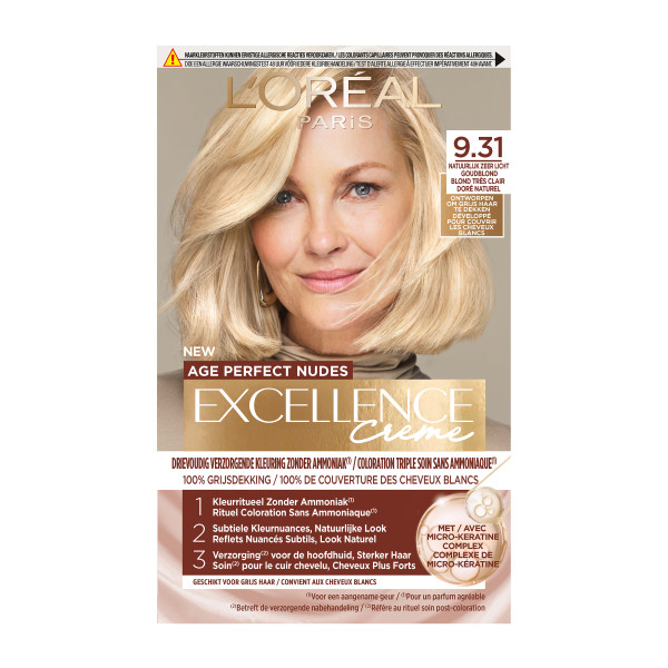 L'Oréal Paris Excellence Creme Age Perfect Nudes 9,31 Goudblond (1 stuk)