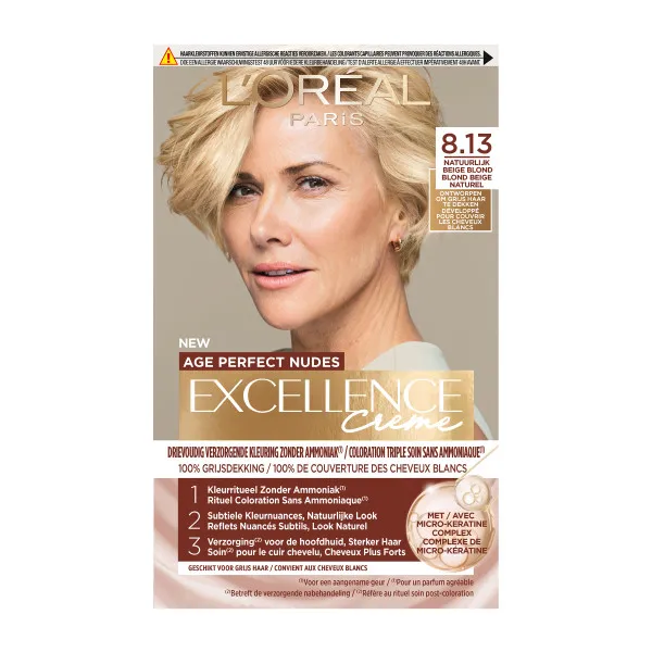 L'Oréal Paris Excellence Creme Age Perfect Nudes 8,13 Beige Blond (1 stuk)