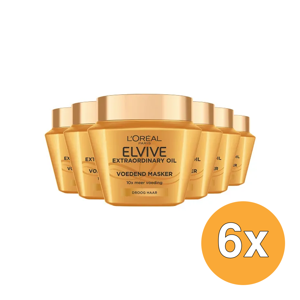 6x L'Oréal Paris Elvive Extra Ordinary Oil Haarmasker (6 x 300 ml)