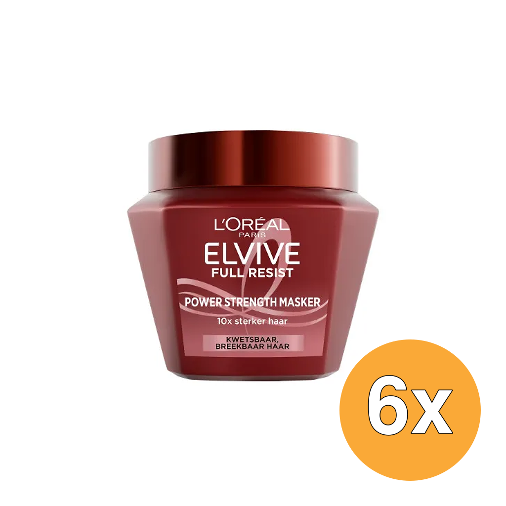6x L'Oréal Paris Elvive Full Resist Haarmasker (6 x 300 ml)