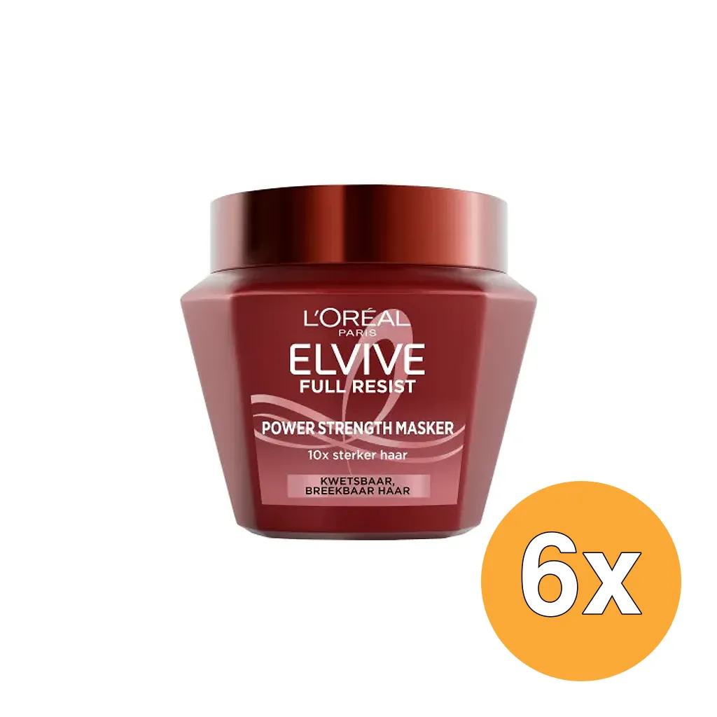 6x L'Oréal Paris Elvive Full Resist Haarmasker (6 x 300 ml)