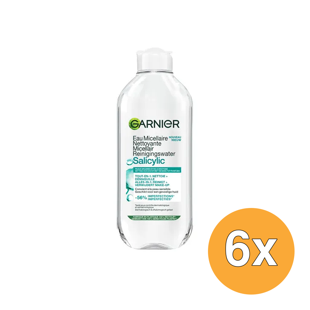 6x Garnier Skin Active Micellair Reinigingswater Salicylic (6 x 400 ml)