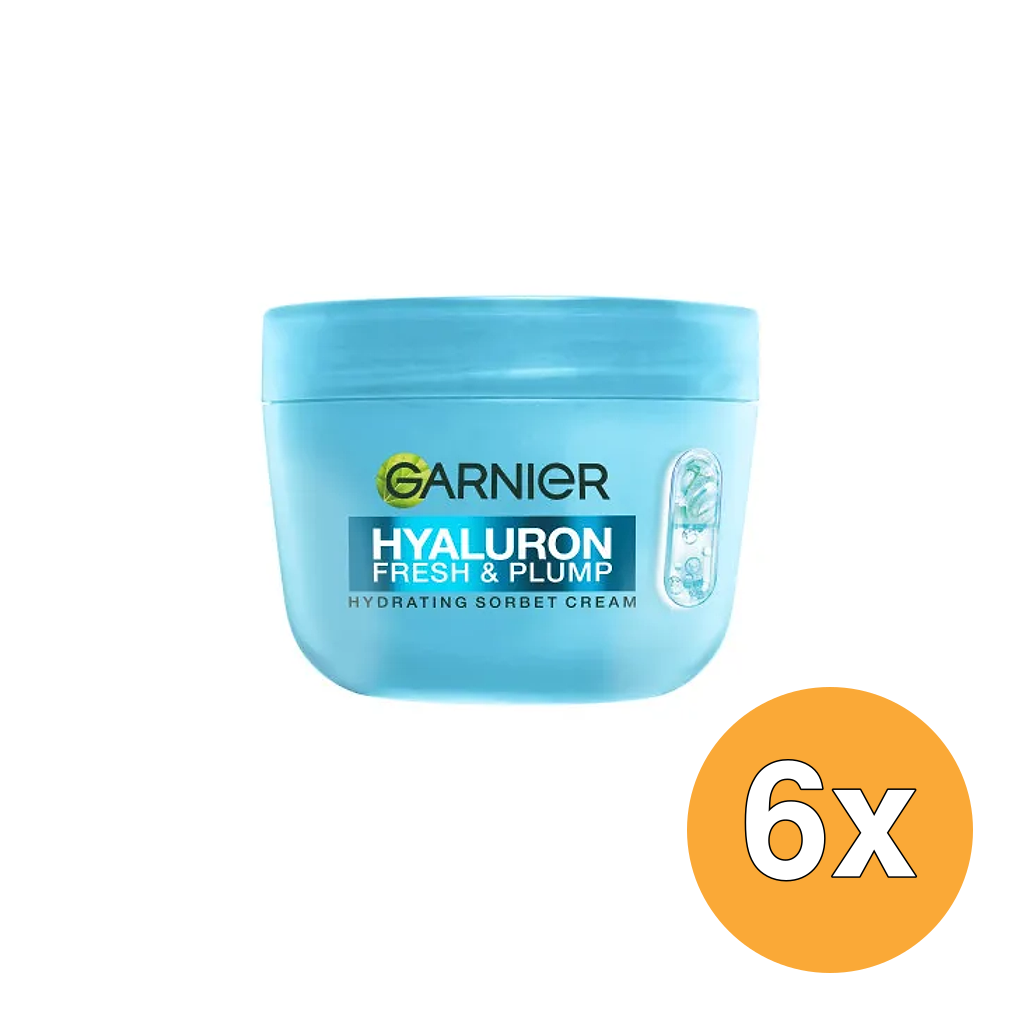 6x Garnier Skin Active Hyaluron Fresh & Plump Sorbet Creme (6 x 85 ml)