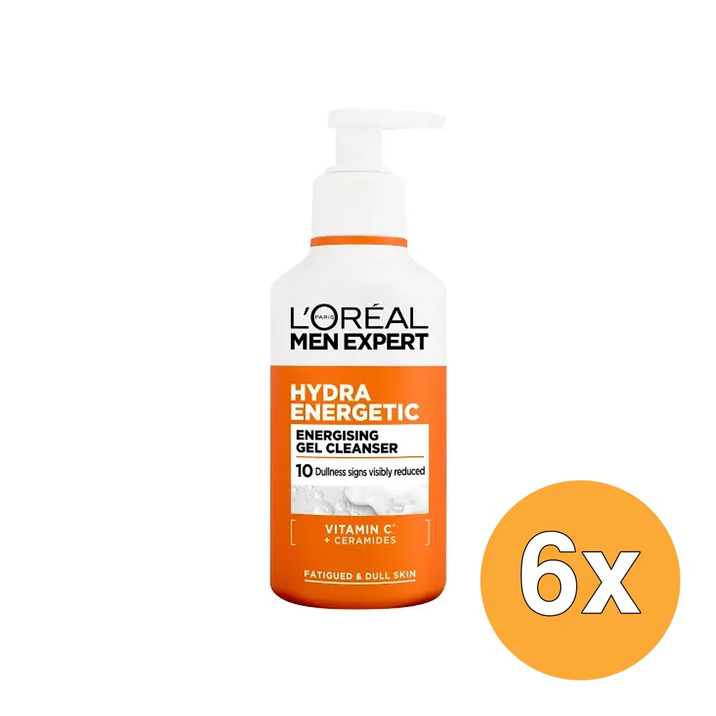 6x L'Oréal Paris Men Expert Hydra Energetic Energising Gel Cleaner (6 x 260 ml)