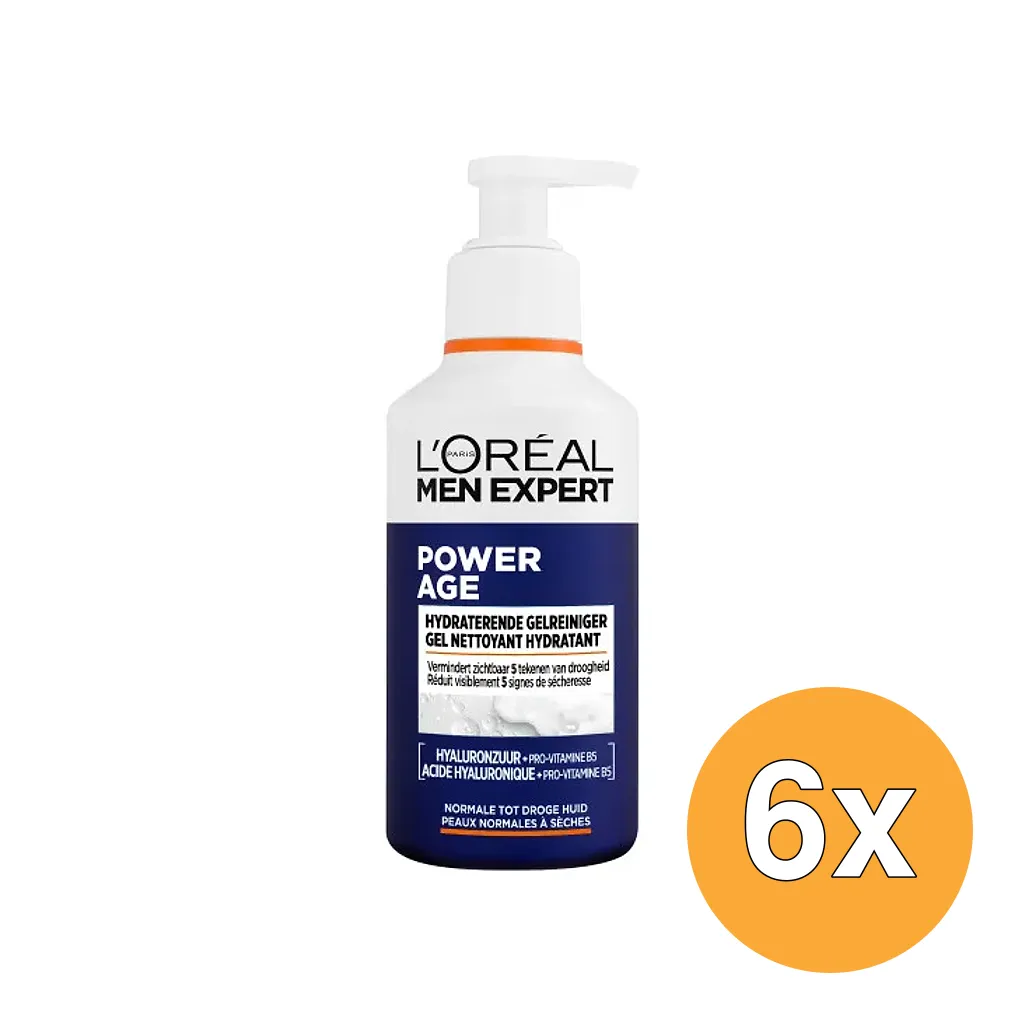 6x L'Oréal Paris Men Expert Power Age Hydraterende Gel Cleaner (6 x 260 ml)