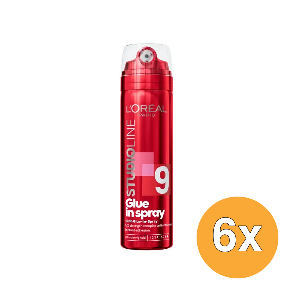 6x L'Oréal Paris Studio Line Glueln Spray Indestructible (6 x 200 ml)