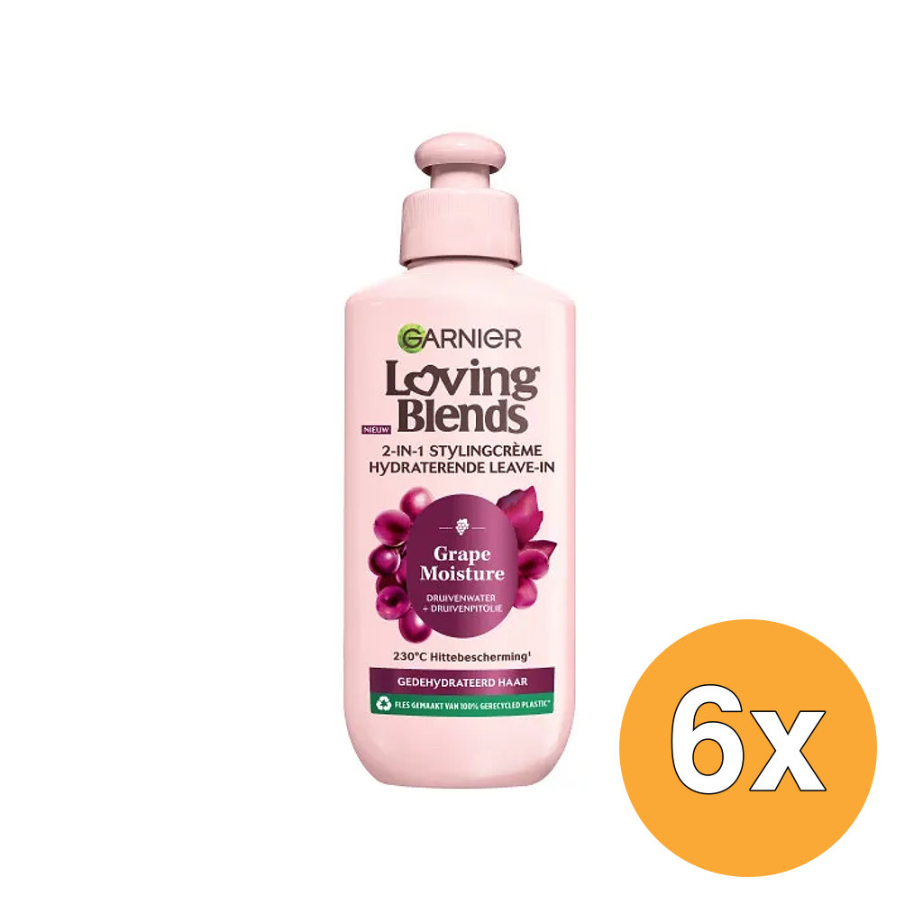 6x Garnier Loving Blends Leave-In Creme Grape Moisture (6 x 200 ml)