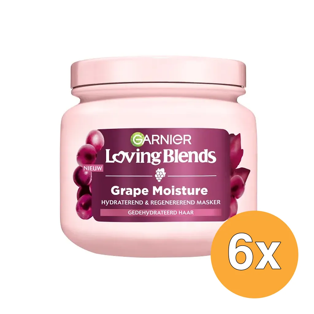 6x Garnier Loving Blends Haarmasker Grape Moisture (6 x 300 ml)