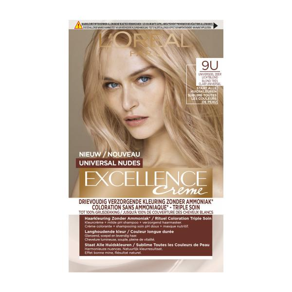 L'Oreal Paris Excellence Creme Universal Nudes 9U Zeer Lichtblond (1 stuk)