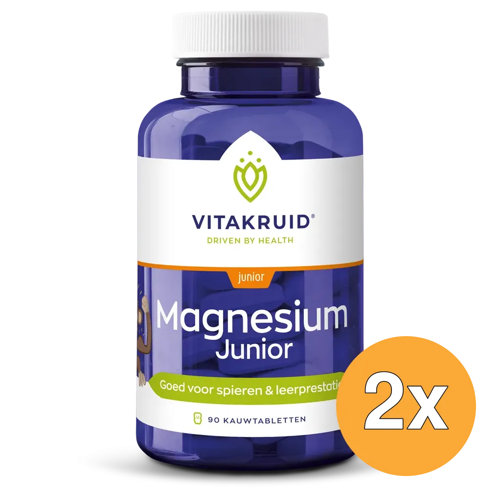 2x Vitakruid Magnesium Junior (90 kauwtabletten)