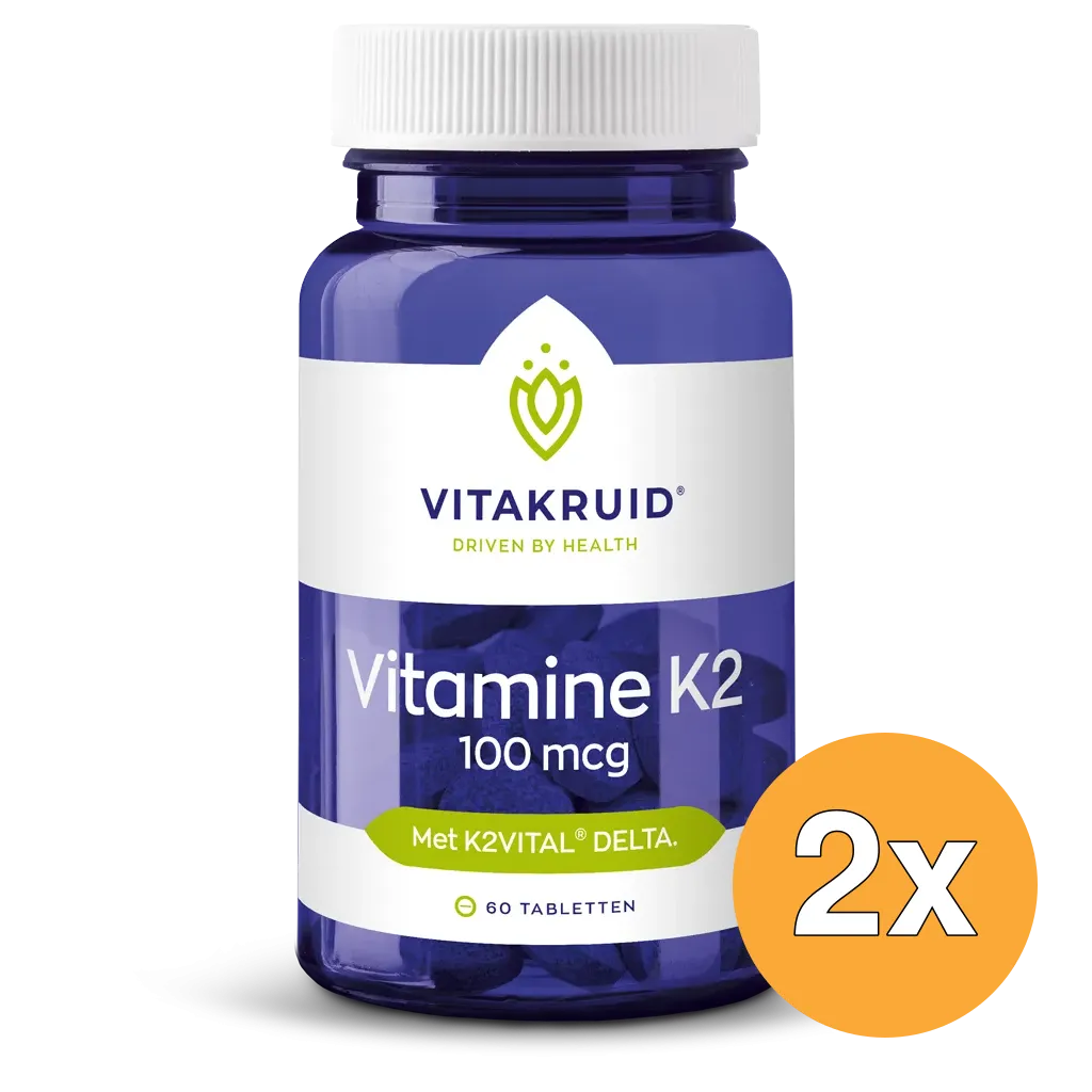 2x Vitakruid Vitamine K2 100 mcg K2Vital® Delta (60 tabletten)