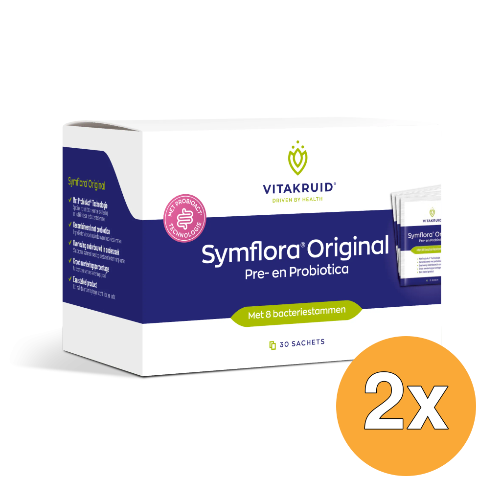 2x Vitakruid Symflora® Original Pre- en Probiotica 8 Stammen (30 zakjes)