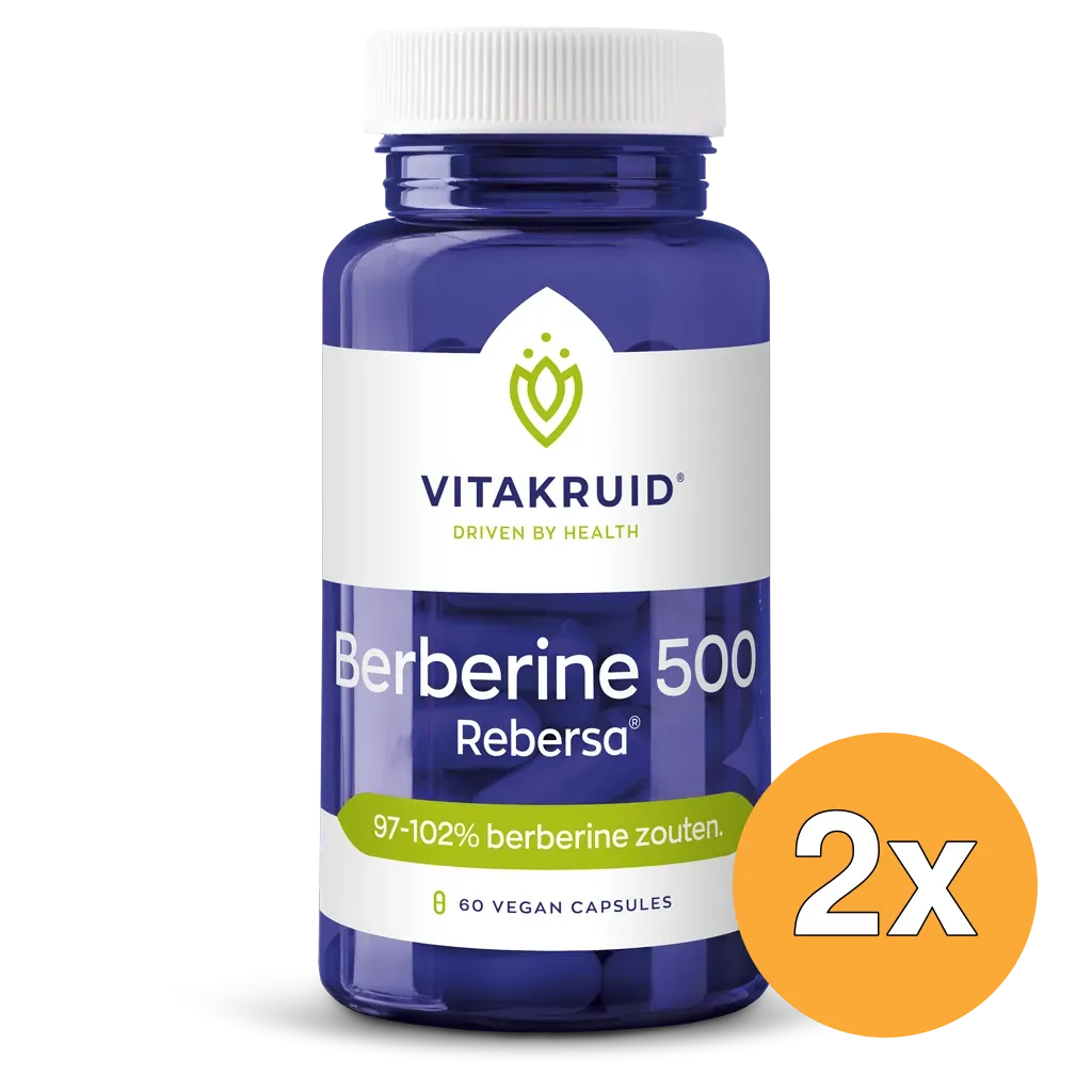 2x Vitakruid Berberine 500 Rebersa® 97-102% Berberine Zouten (60 vega capsules)