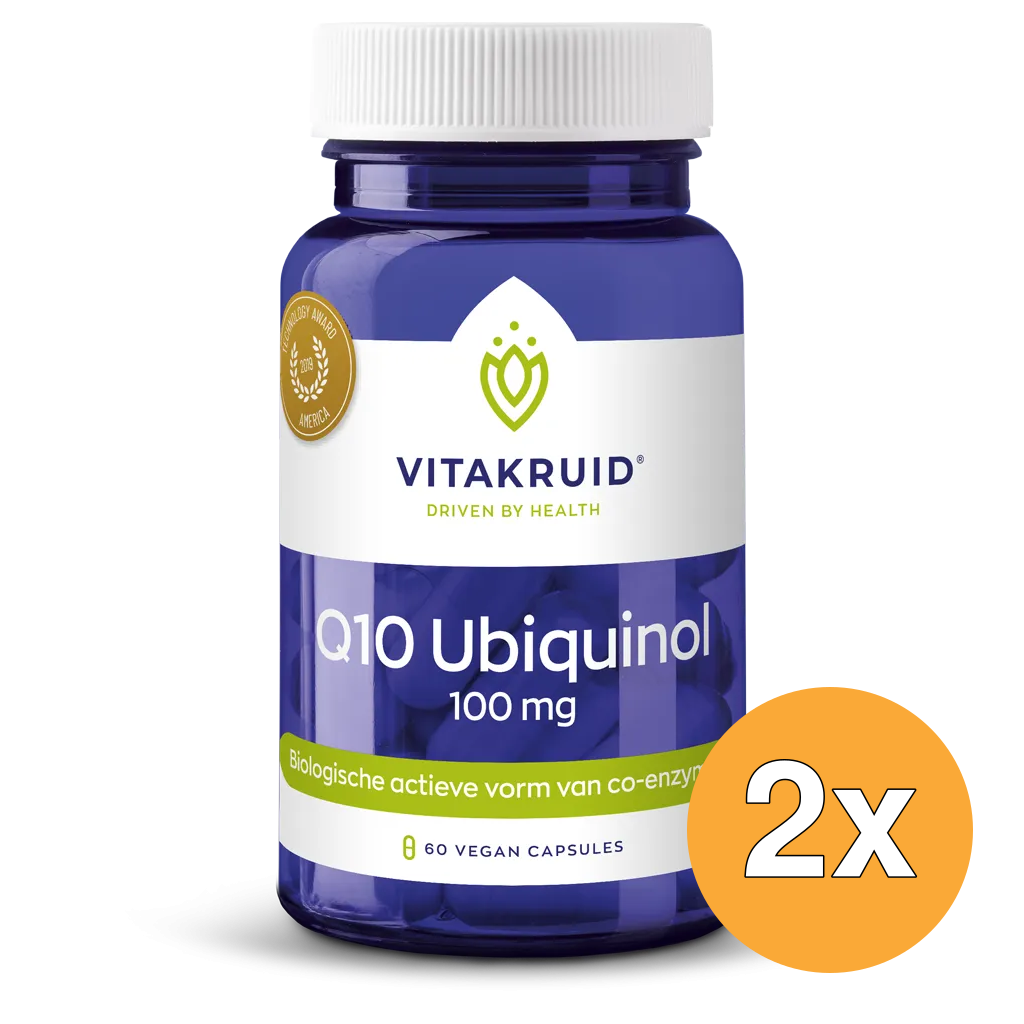 2x Vitakruid Co-Enzym Q10 Ubiquinol Actieve Vorm Kaneka® 100 mg (60 vega capsules)