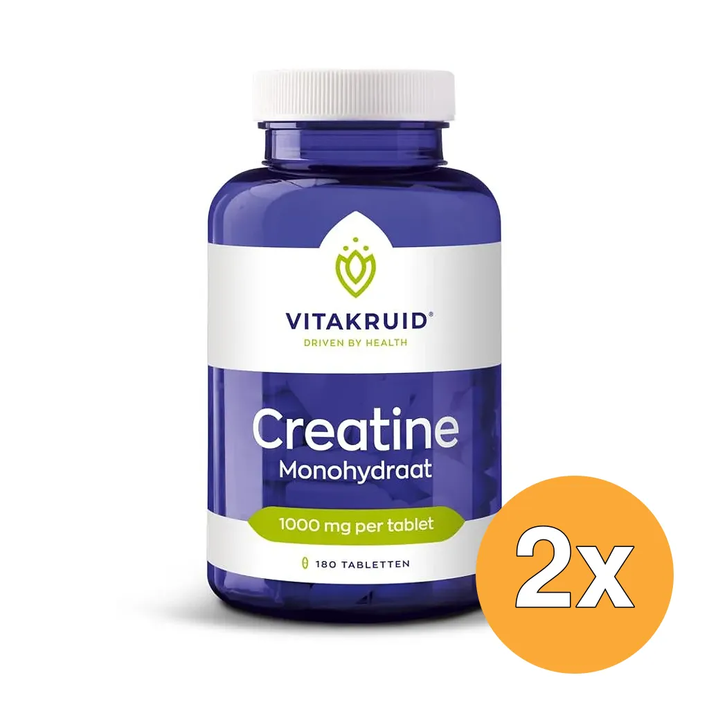 2x Vitakruid Creatine Monohydraat 1000mg (180 tabletten)