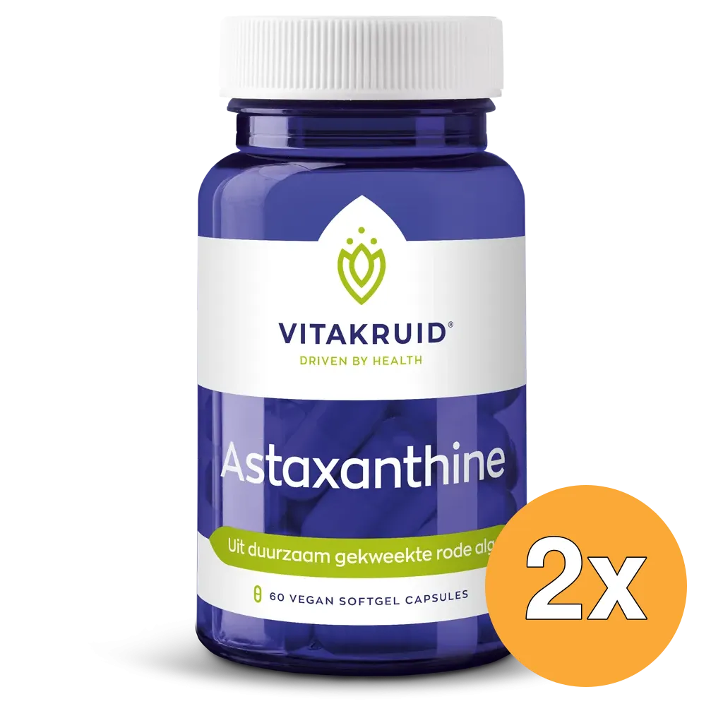 2x Vitakruid Astaxanthine Astapure® 4mg Duurzaam Gekweekte Alg (60 vega capsules)