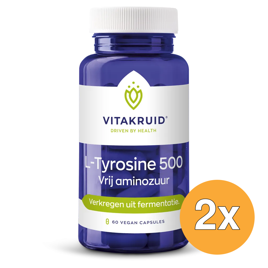 2x Vitakruid L-Tyrosine 500mg uit Fermentatie (60 vega capsules)