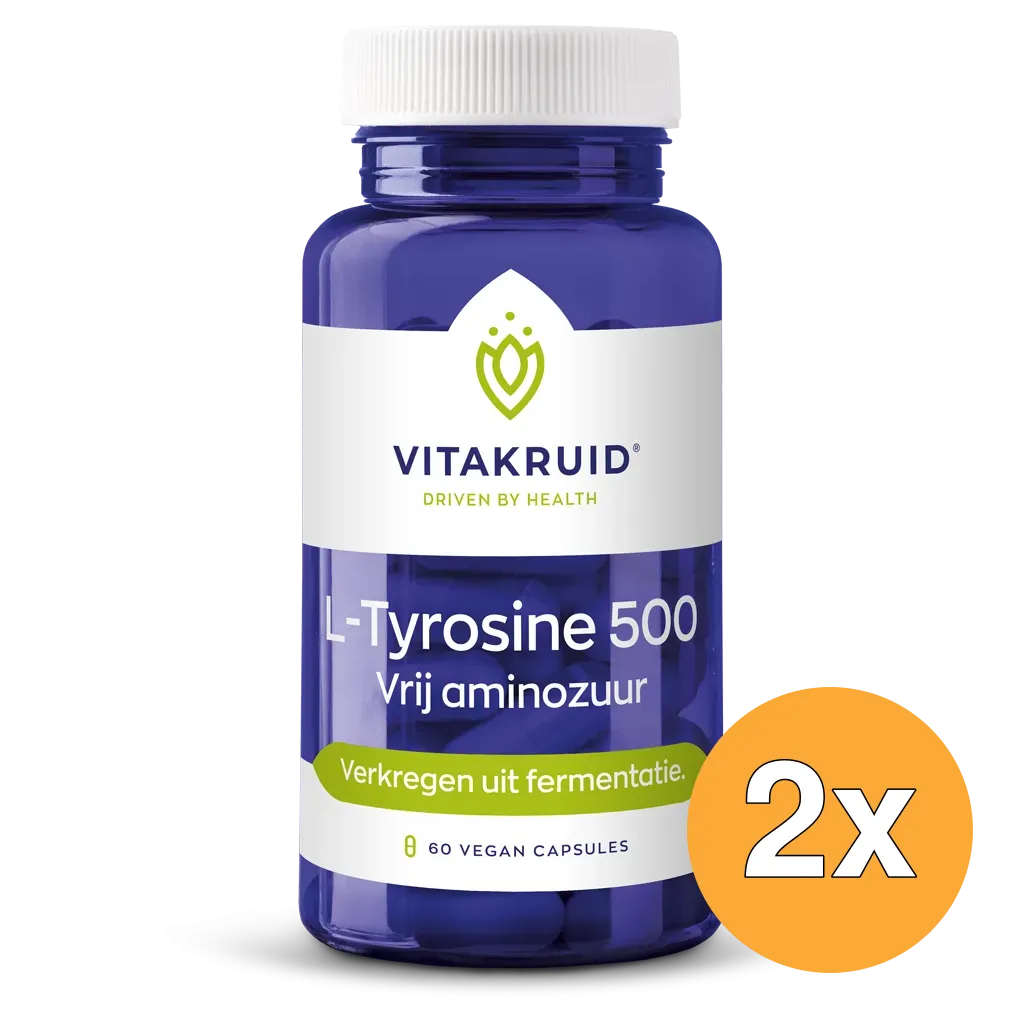 2x Vitakruid L-Tyrosine 500mg uit Fermentatie (60 vega capsules)