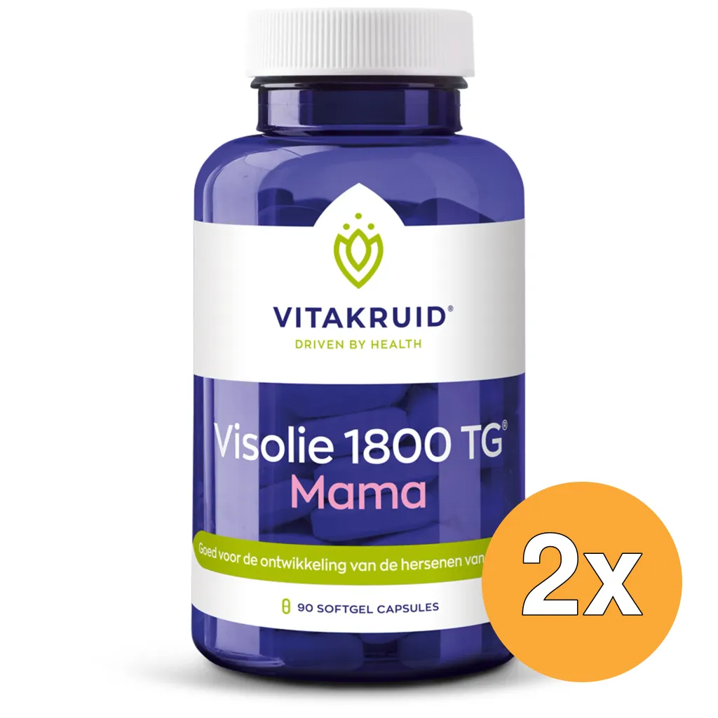 2x Vitakruid Visolie 1800 TG Mama (90 softgels)