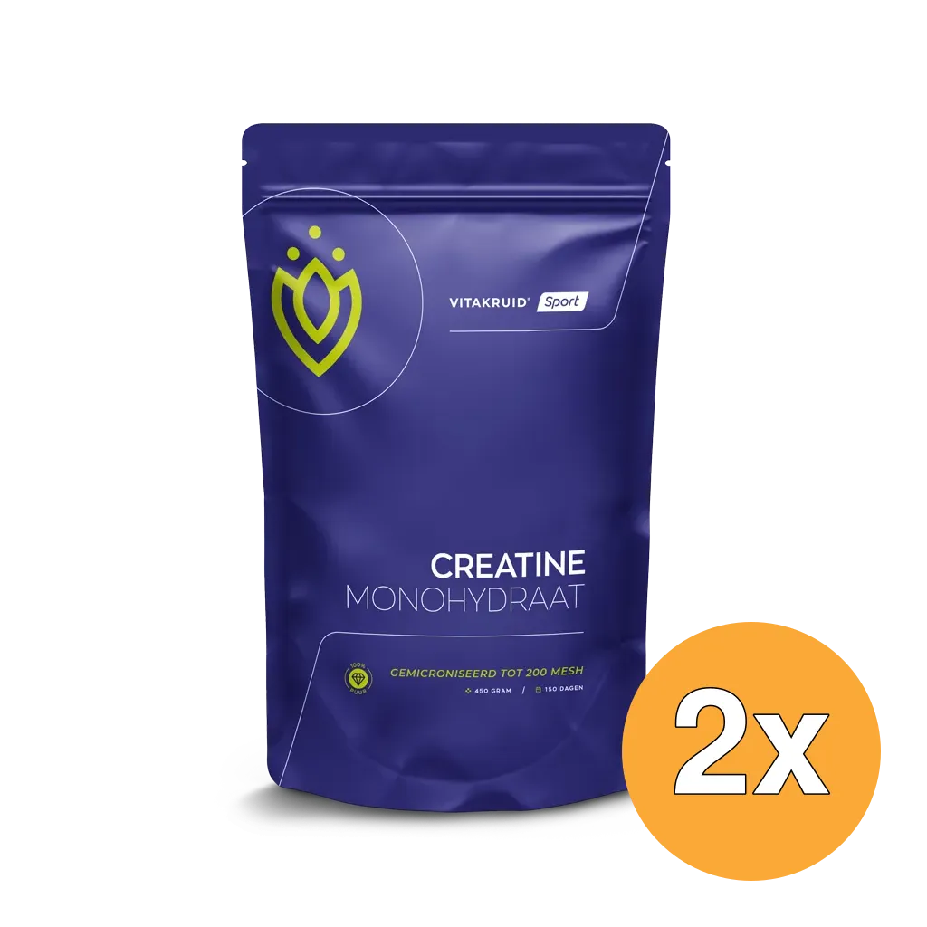 2x Vitakruid Creatine Monohydraat Gemicroniseerd Tot 200 Mesh (450 gr)