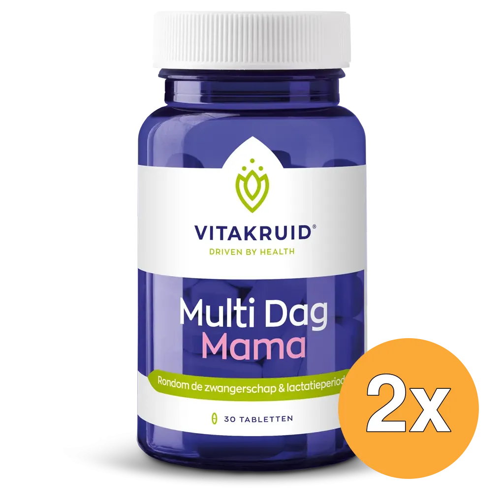 2x Vitakruid Multi Dag Mama 100% Vegan (30 tabletten)