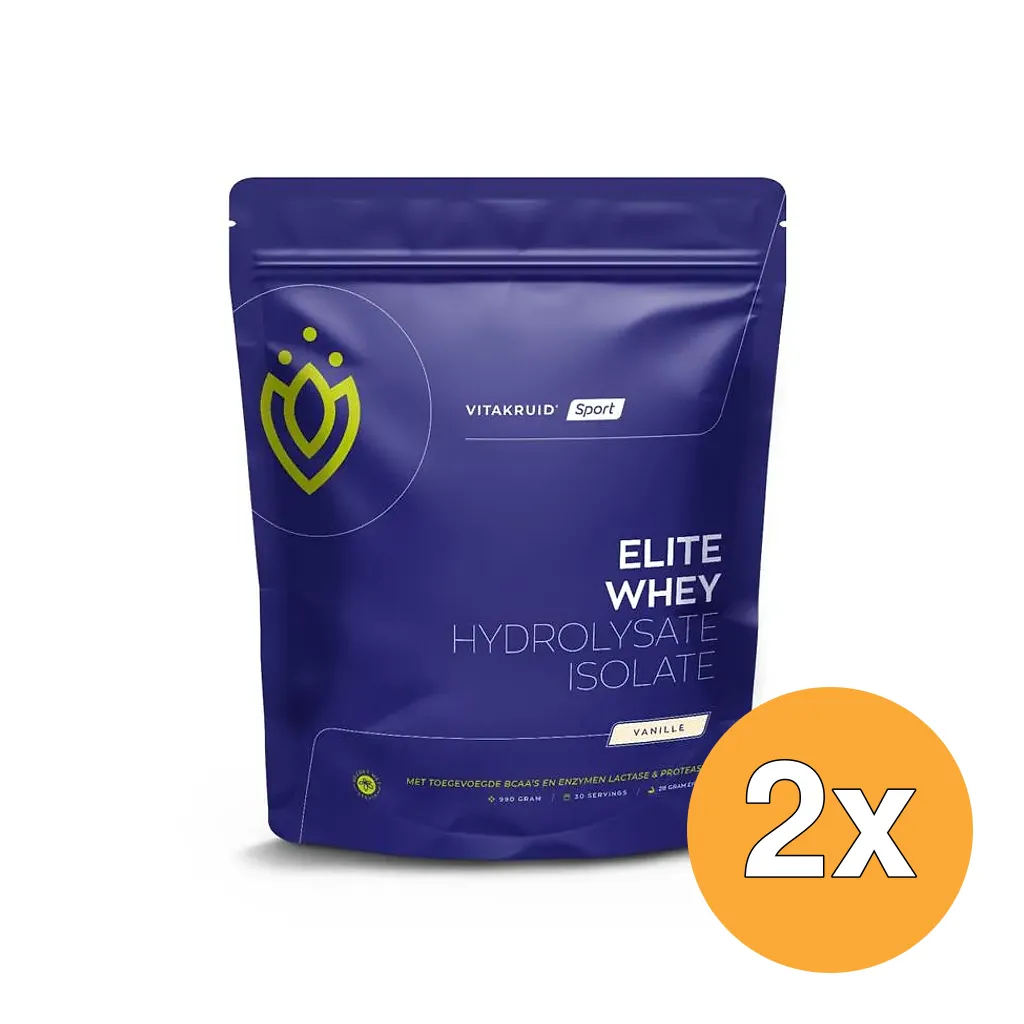 2x Vitakruid Elite Whey Protein 50% Hydrolysate 50% Isolate - Vanille (990 gr)
