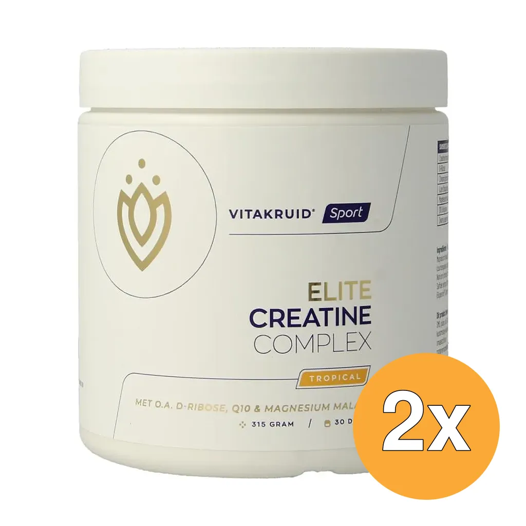 2x Vitakruid Elite Creatine Monohydraat Complex - Tropical (315 gr)