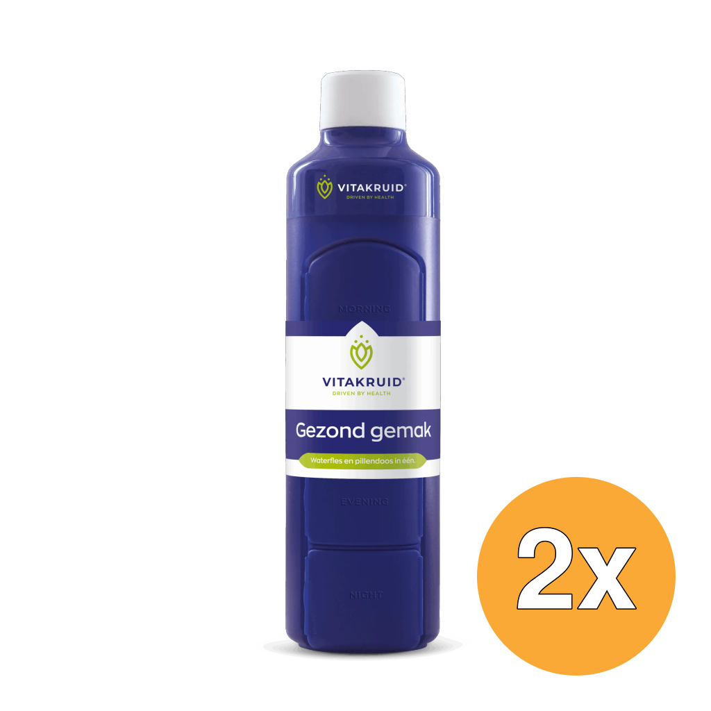 2x Vitakruid Waterfles & Pillendoos in Één (1 stuk)