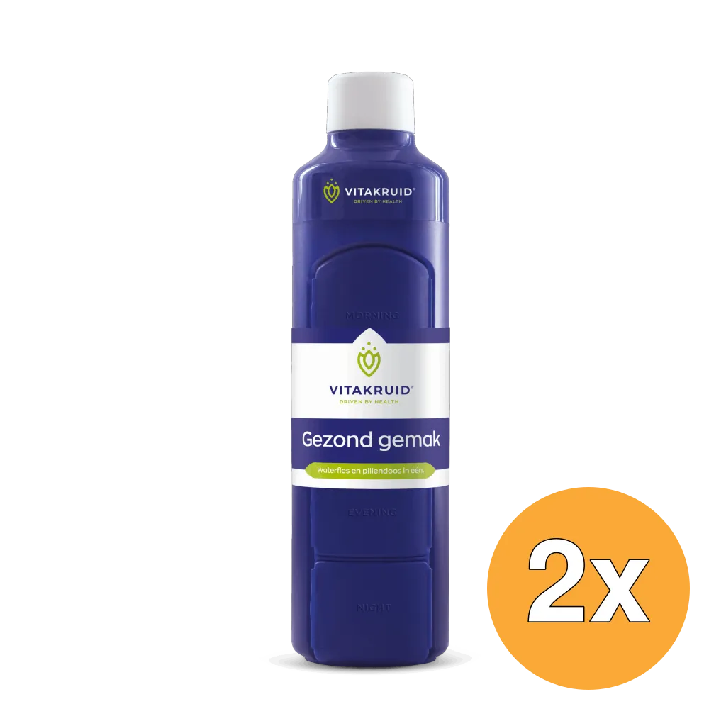 2x Vitakruid Waterfles & Pillendoos in Één (1 stuk)
