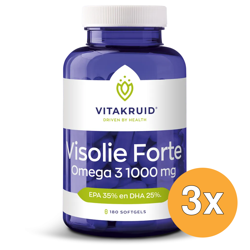 3x Vitakruid Visolie Forte 1000 mg EPA 35% DHA 25% (180 softgels)