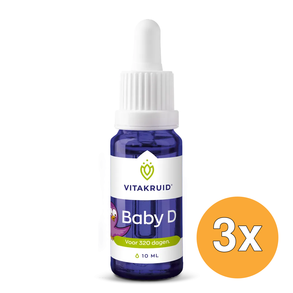 3x Vitakruid Vitamine D Baby Druppels (10 ml)