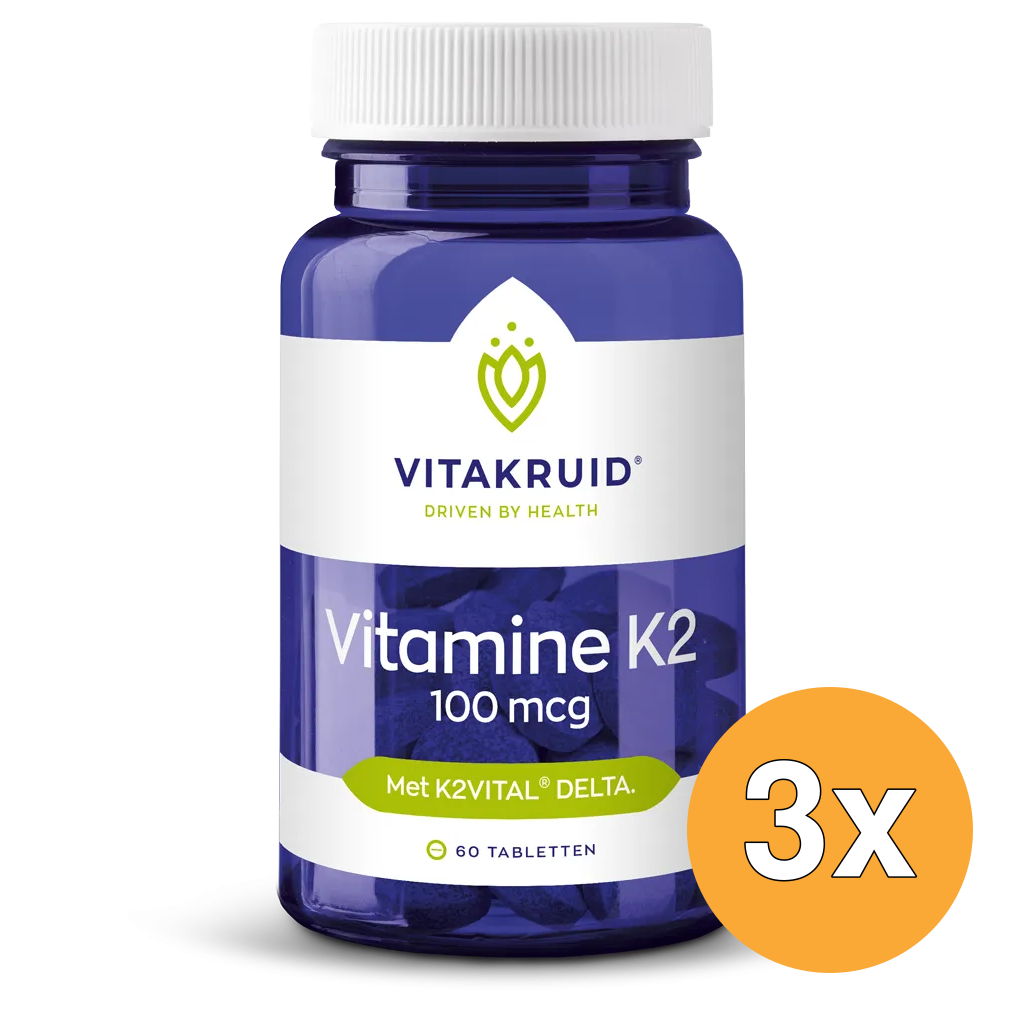 3x Vitakruid Vitamine K2 100 mcg K2Vital® Delta (60 tabletten)