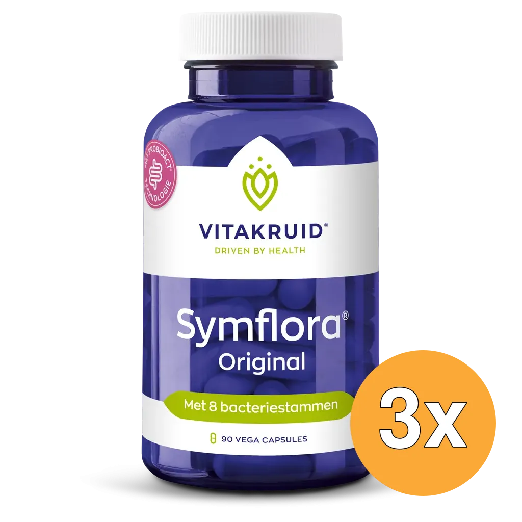 3x Vitakruid Symflora® Original Pre- en Probiotica 8 Stammen (90 vega capsules)