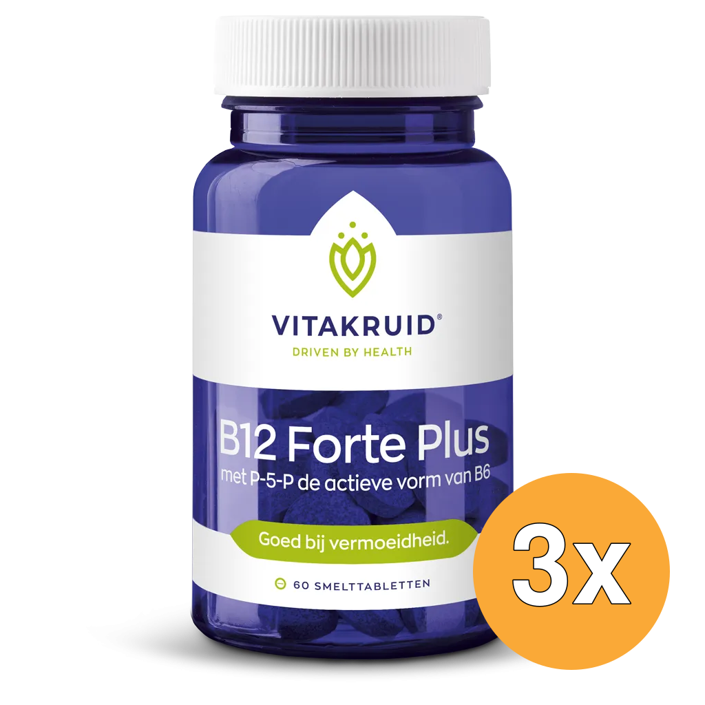 3x Vitakruid B12 Forte Plus® 3.000 met P-5-P Vitamine (60 tabletten)