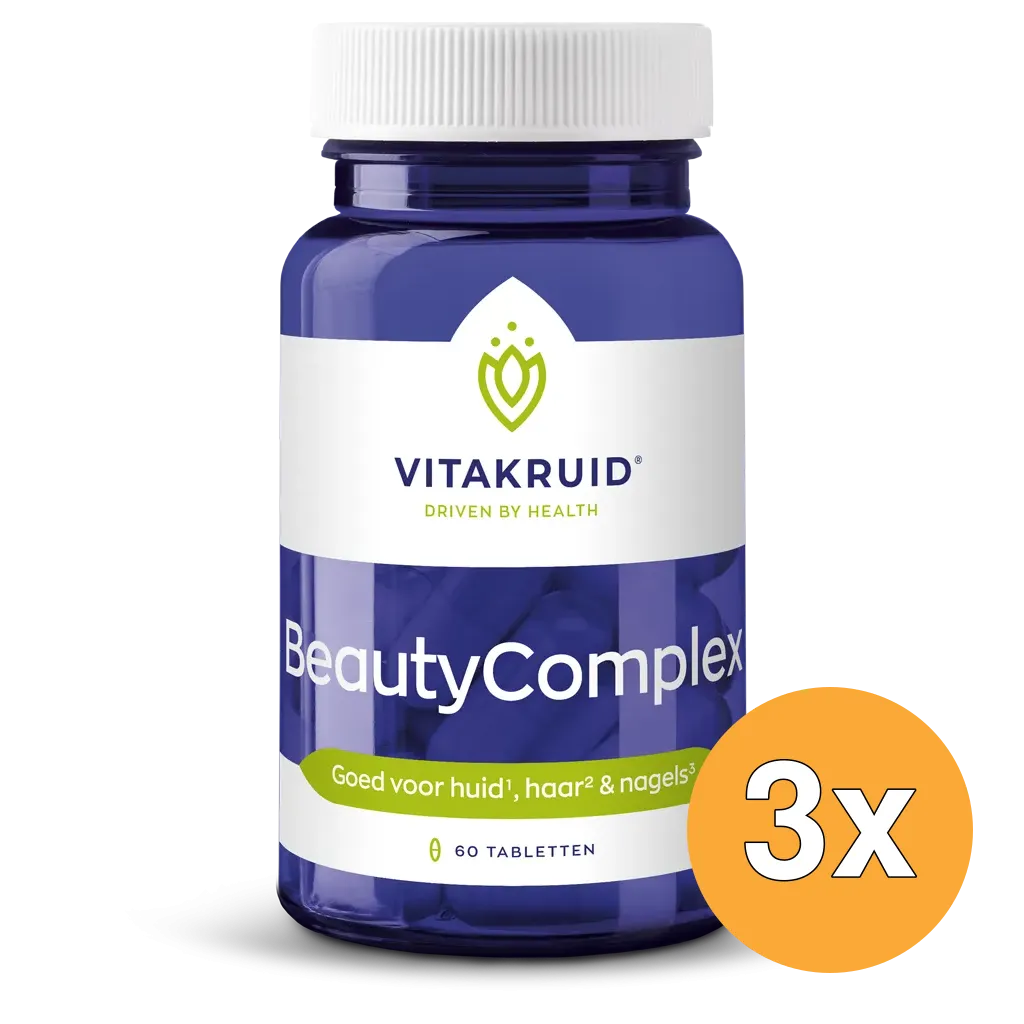 3x Vitakruid Beautycomplex met Keratine Hyaluronzuur & Biotine (60 tabletten)