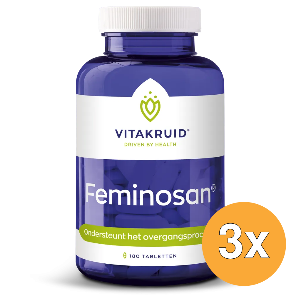 3x Vitakruid Feminosan Overgang Complex Oa Rode Klaver & Hop (180 tabletten)