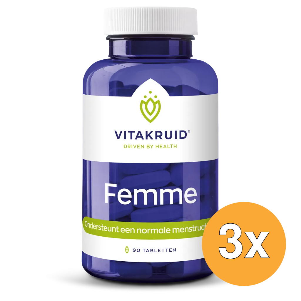 3x Vitakruid Femme Hormoon Support Oa Maca & Saffraan (90 tabletten)