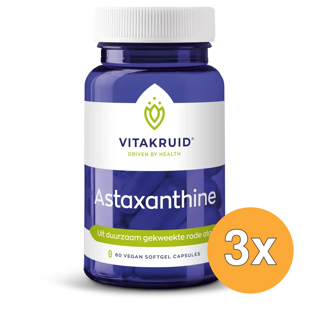 3x Vitakruid Astaxanthine Astapure® 4mg Duurzaam Gekweekte Alg (60 vega capsules)