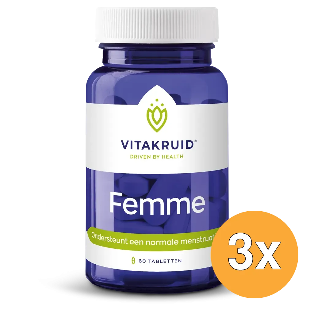 3x Vitakruid Femme Hormoon Support Maca & Saffraan (60 tabletten)