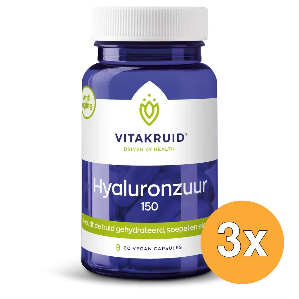 3x Vitakruid Hyaluronzuur 150 Hyamax® met Vitamine C Anti-Aging (60 vega capsules)