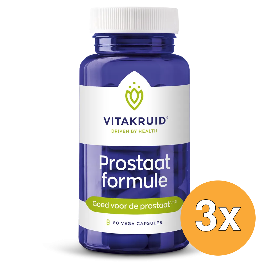3x Vitakruid Prostaatformule Oa Zaagpalm, Brandnetel & Zink (60 vega capsules)